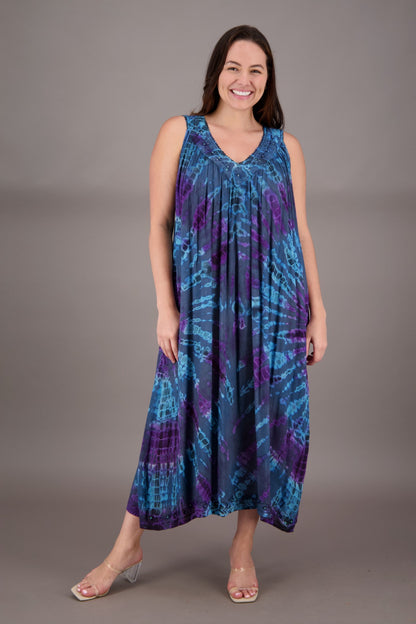 V-Neck Tie Dye Dress 24325