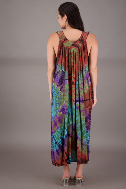 V-Neck Tie Dye Dress 24325