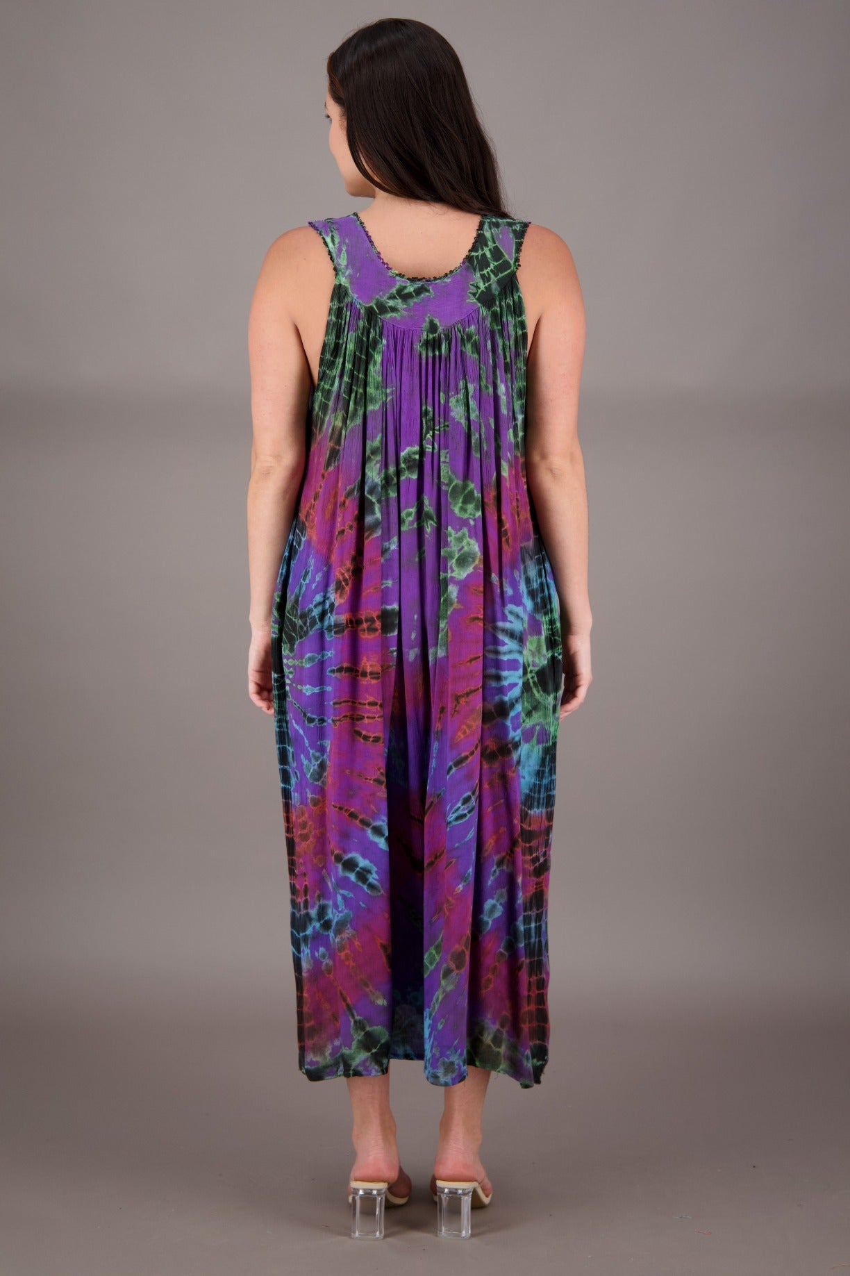 V-Neck Tie Dye Dress 24325