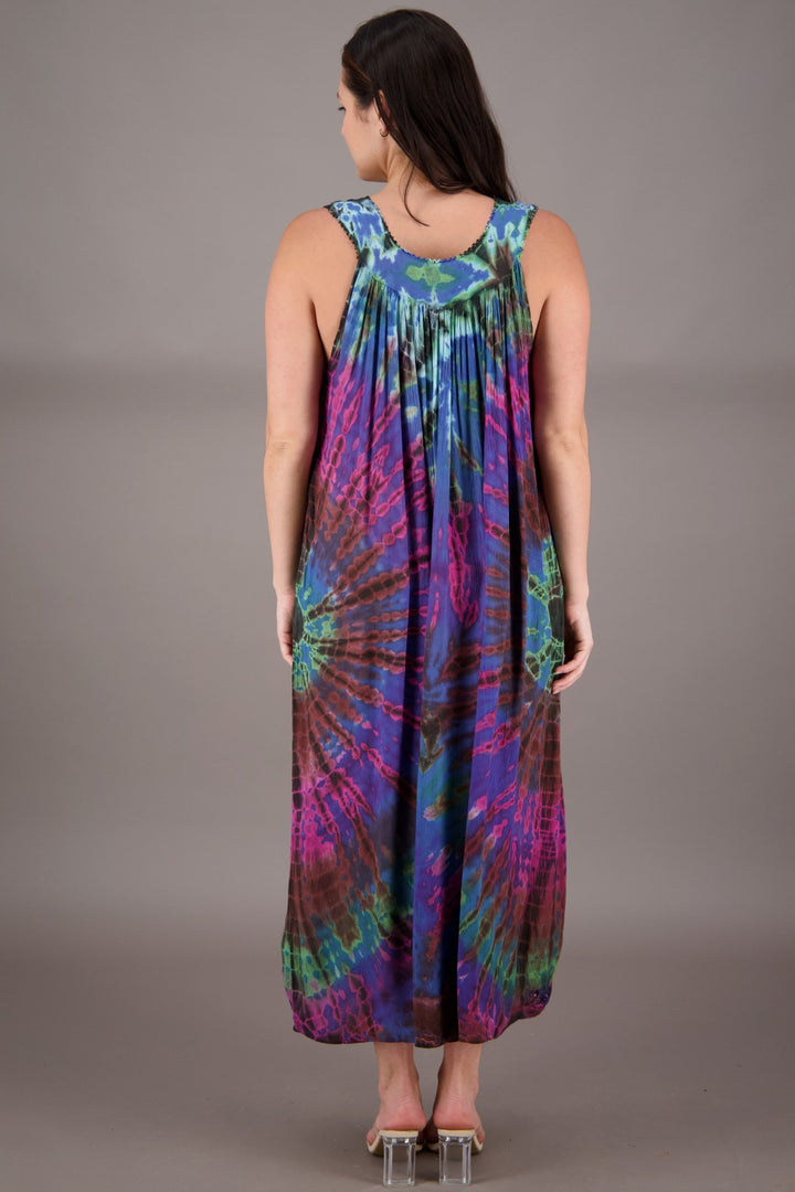 V-Neck Tie Dye Dress 24325