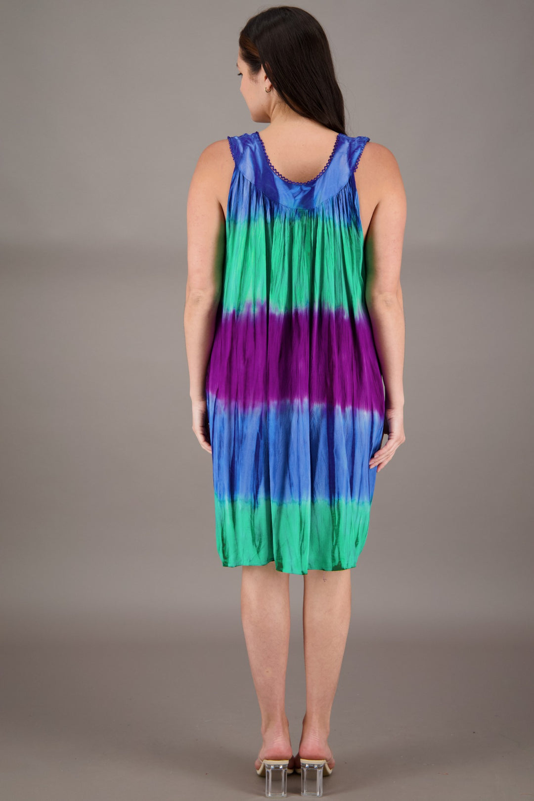 Butterfly Tie Dye V-Neck Dress 24427