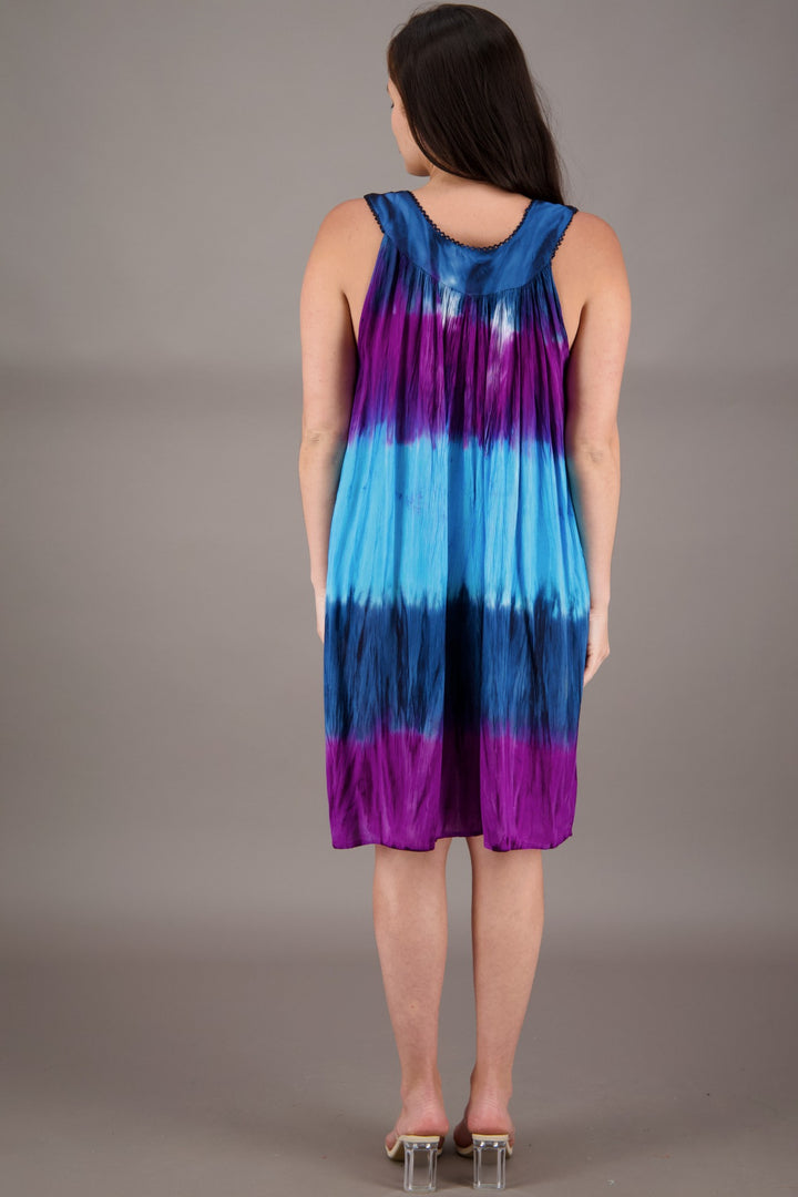 Butterfly Tie Dye V-Neck Dress 24427