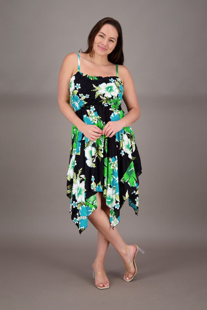 Long Fairytale Bottom Floral Print Beach Dress TH-349