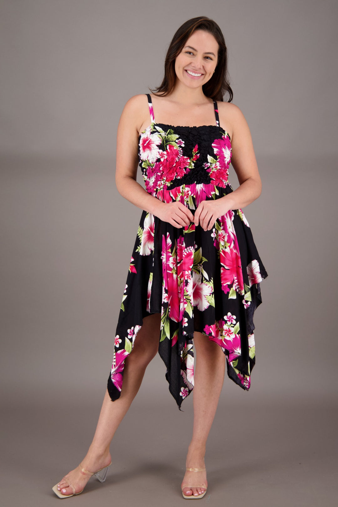 Long Fairytale Bottom Floral Print Beach Dress TH-349