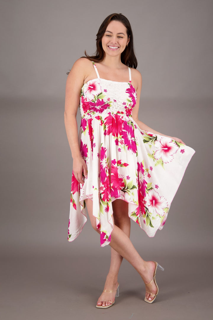 Long Fairytale Bottom Floral Print Beach Dress TH-349