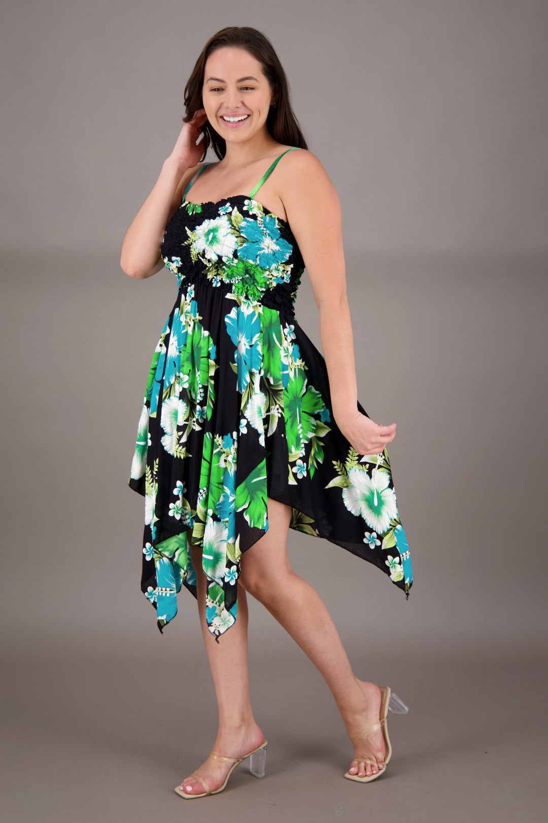 Long Fairytale Bottom Floral Print Beach Dress TH-349