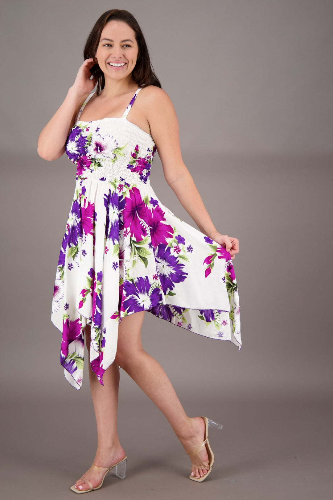 Long Fairytale Bottom Floral Print Beach Dress TH-349