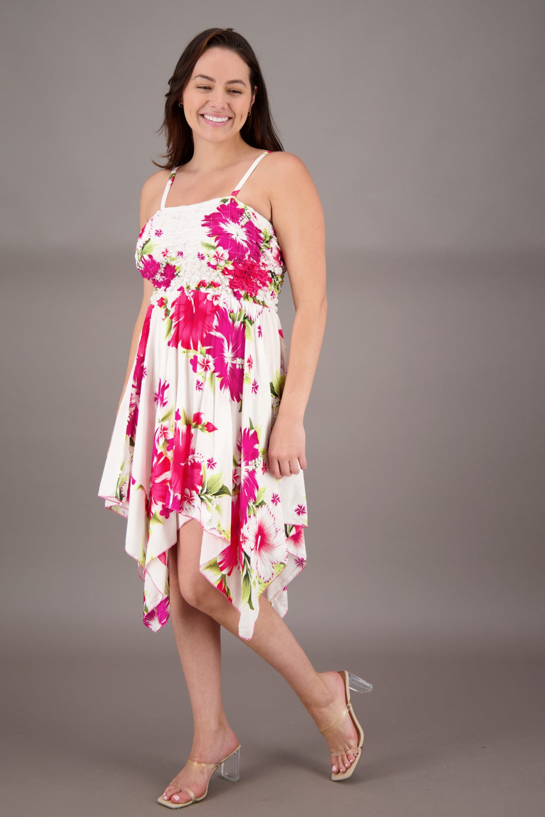 Long Fairytale Bottom Floral Print Beach Dress TH-349