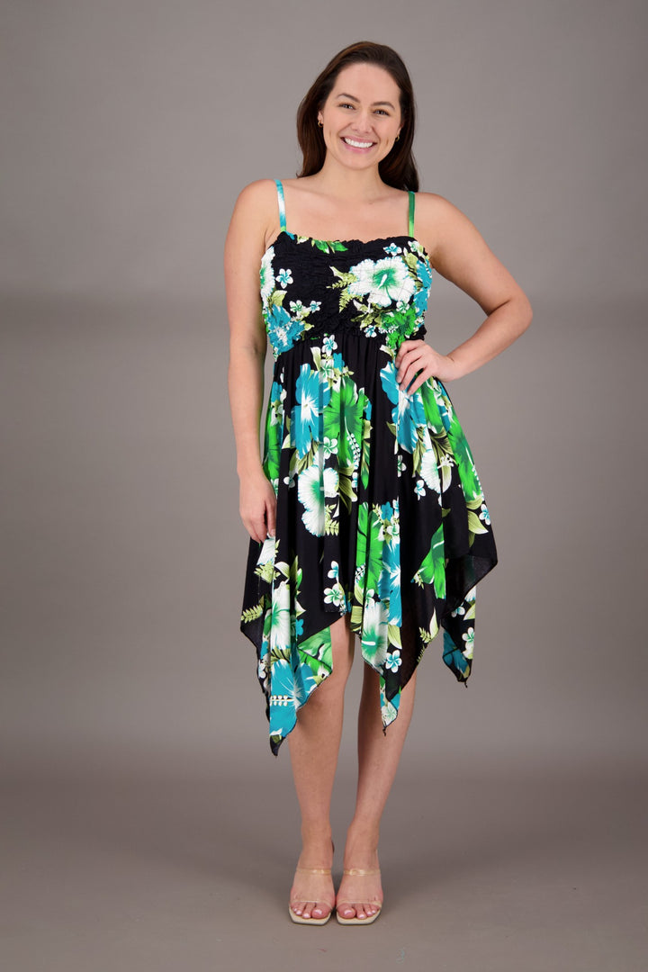 Long Fairytale Bottom Floral Print Beach Dress TH-349