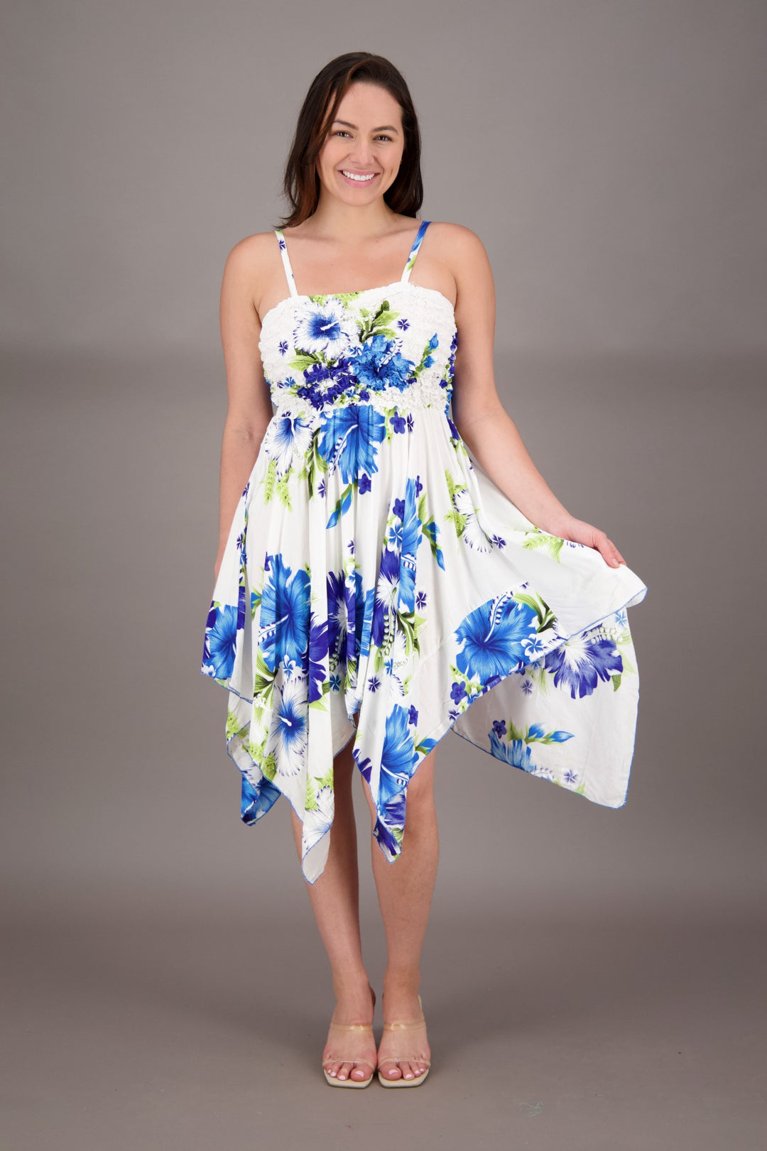 Long Fairytale Bottom Floral Print Beach Dress TH-349