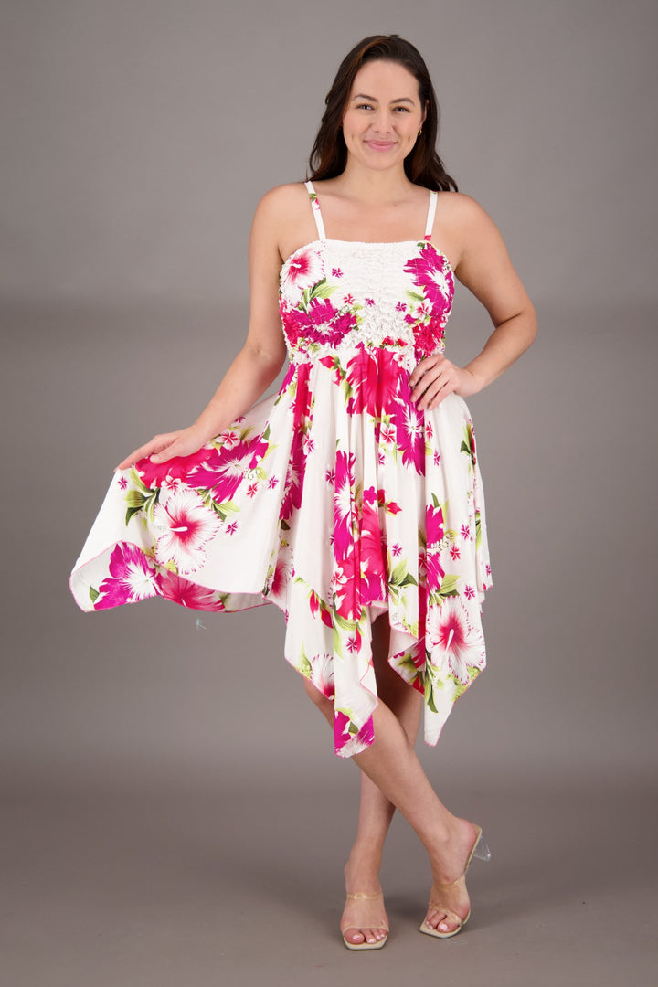 Long Fairytale Bottom Floral Print Beach Dress TH-349