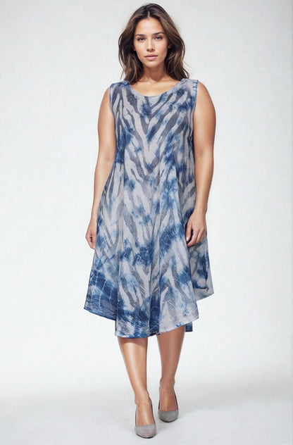 Zebra Print Tie Dye Dress 482150R