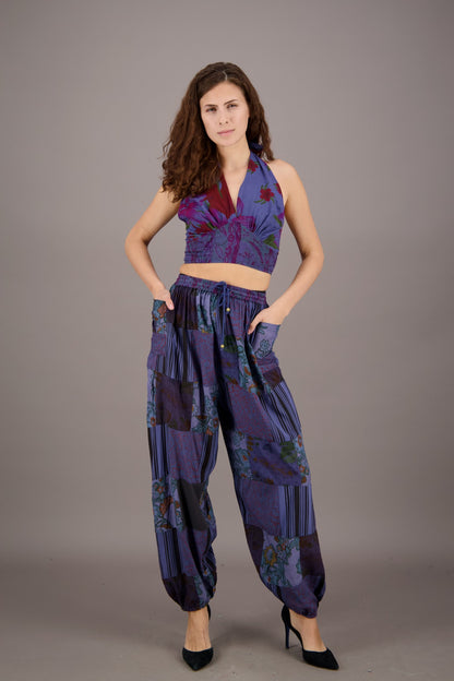 Patchwork Halter Top and Pants Co-Ord Set PAT-3294