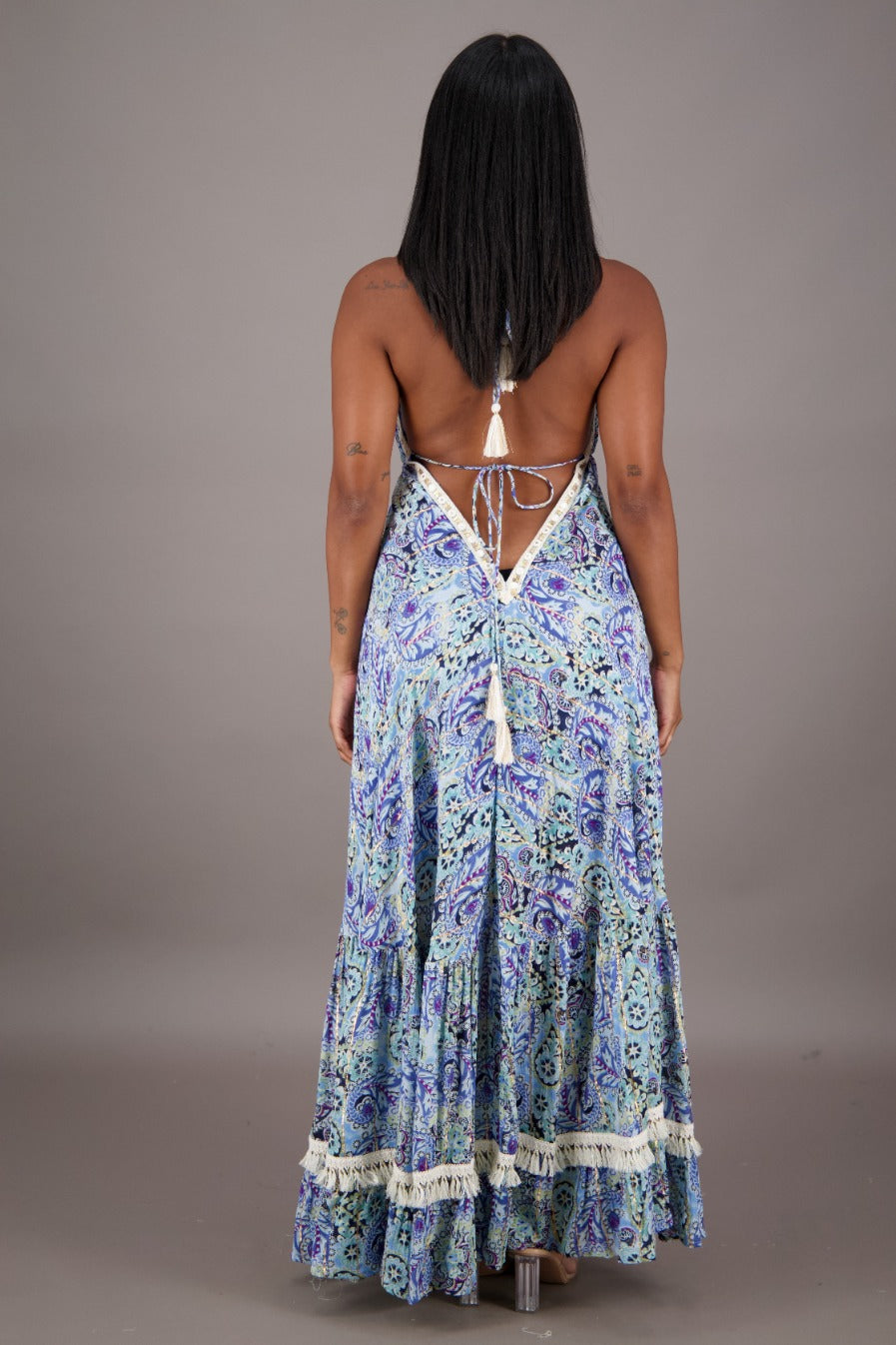 Tropical Tides Backless Halter Dress 24704