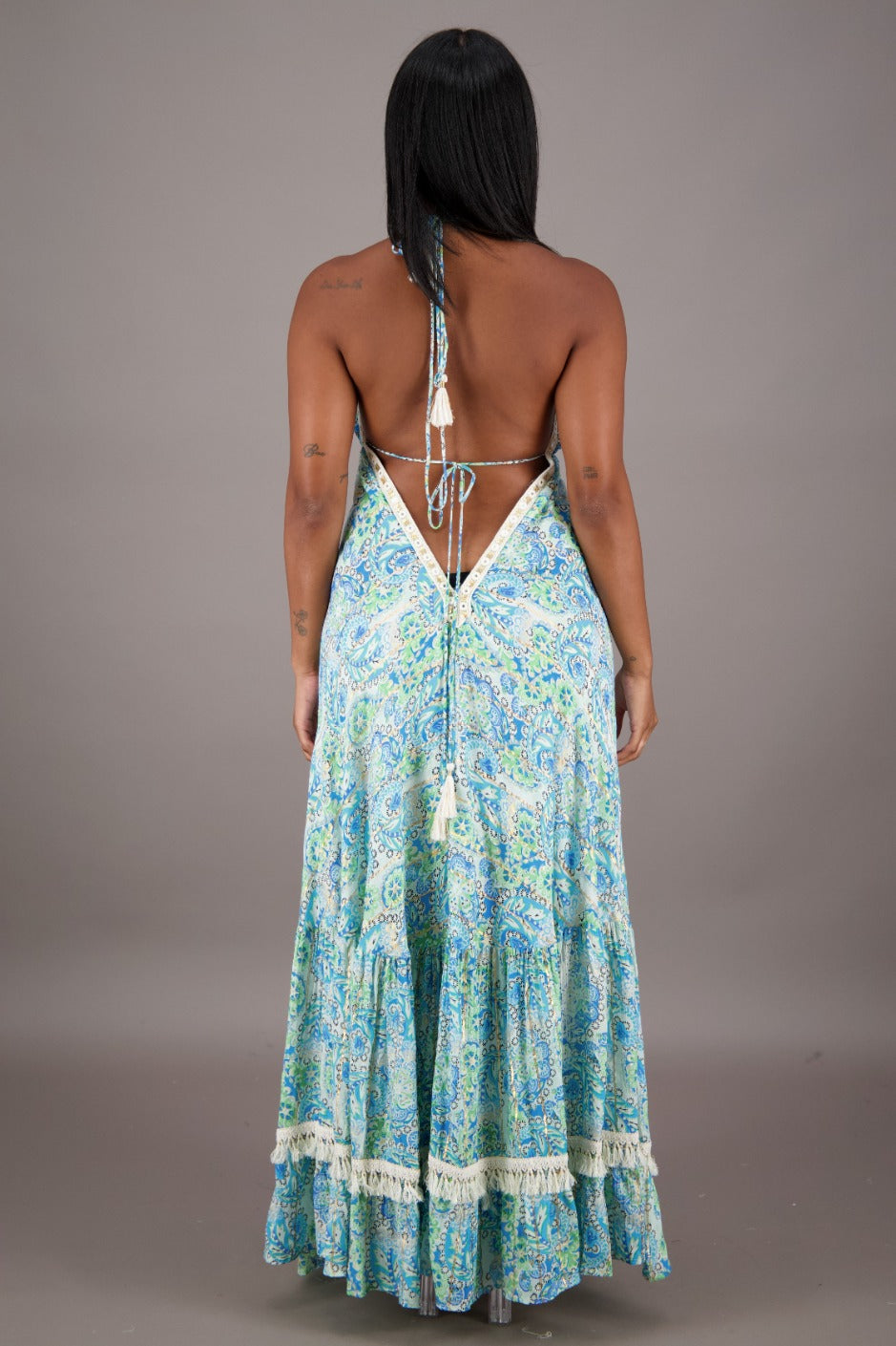 Tropical Tides Backless Halter Dress 24704