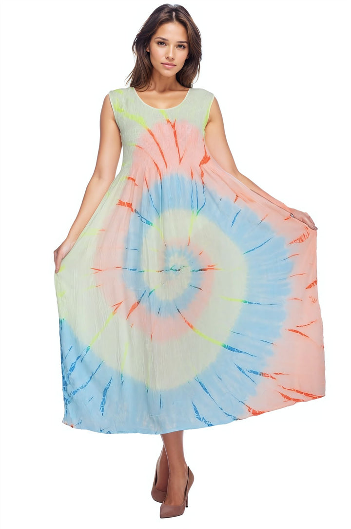 Neon Tie Dye Sleeveless Dress 522138