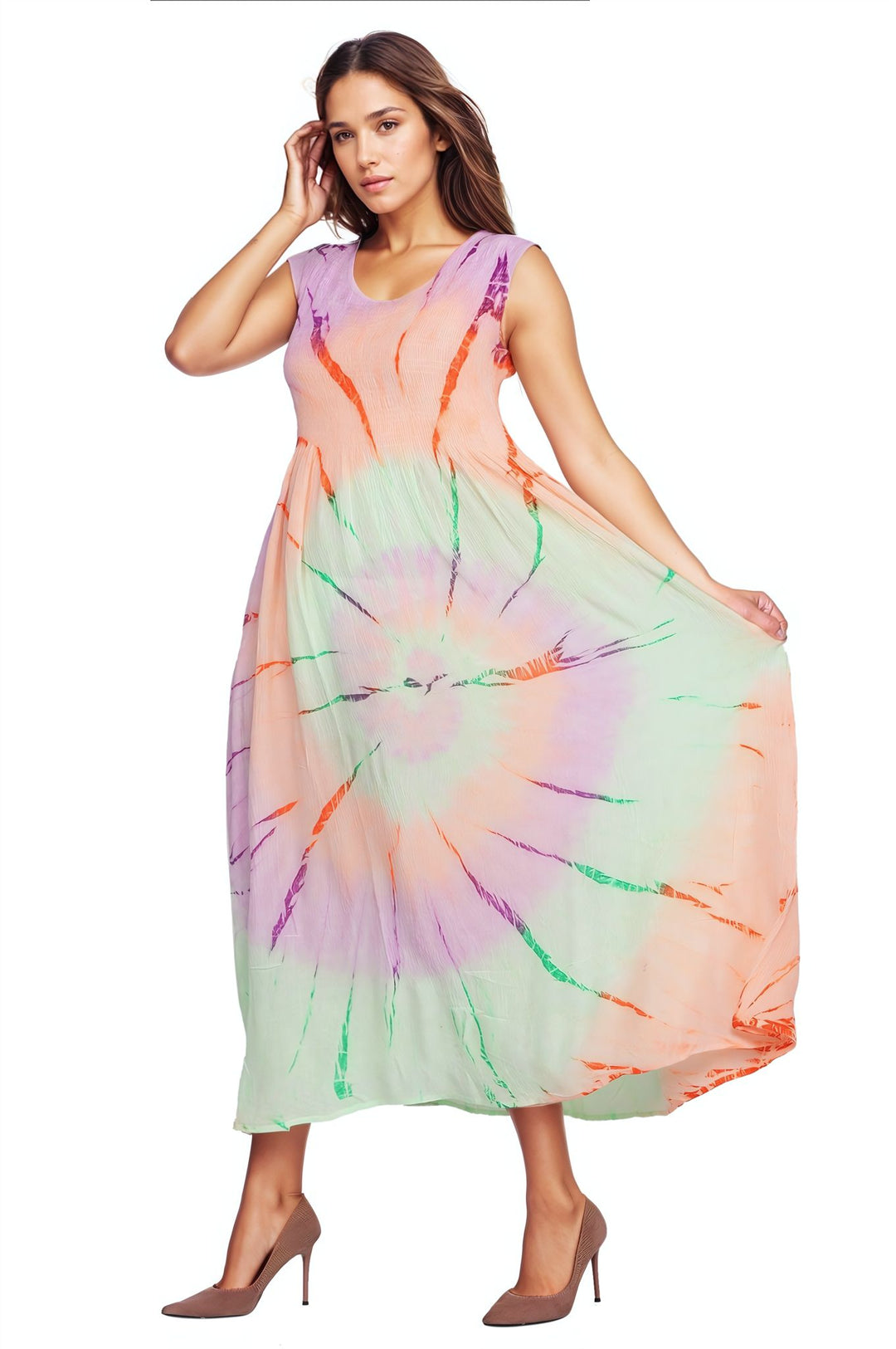 Neon Tie Dye Sleeveless Dress 522138