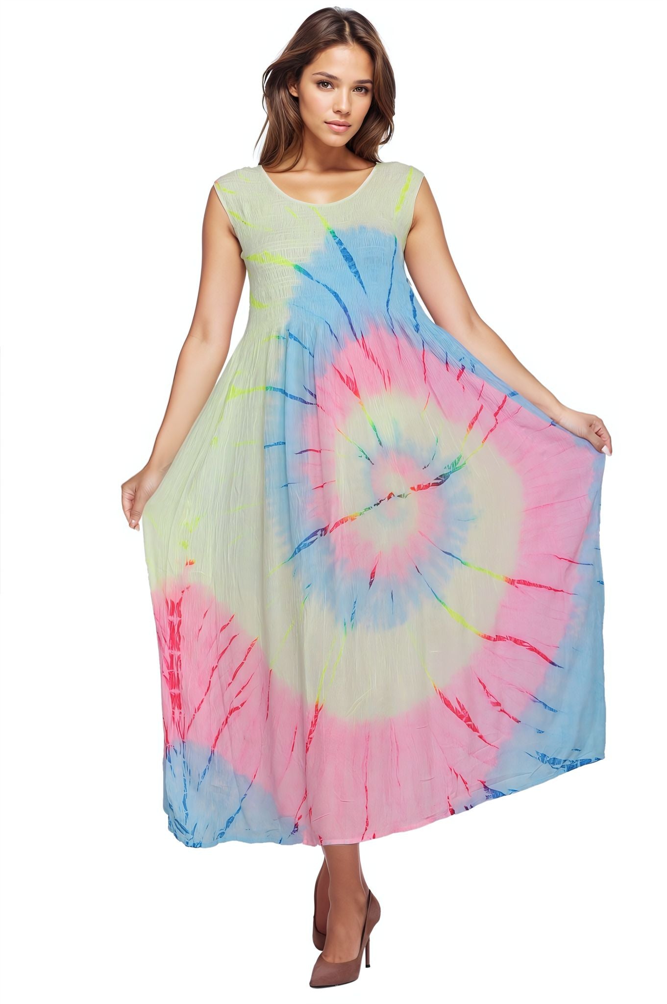 Neon Tie Dye Sleeveless Dress 522138