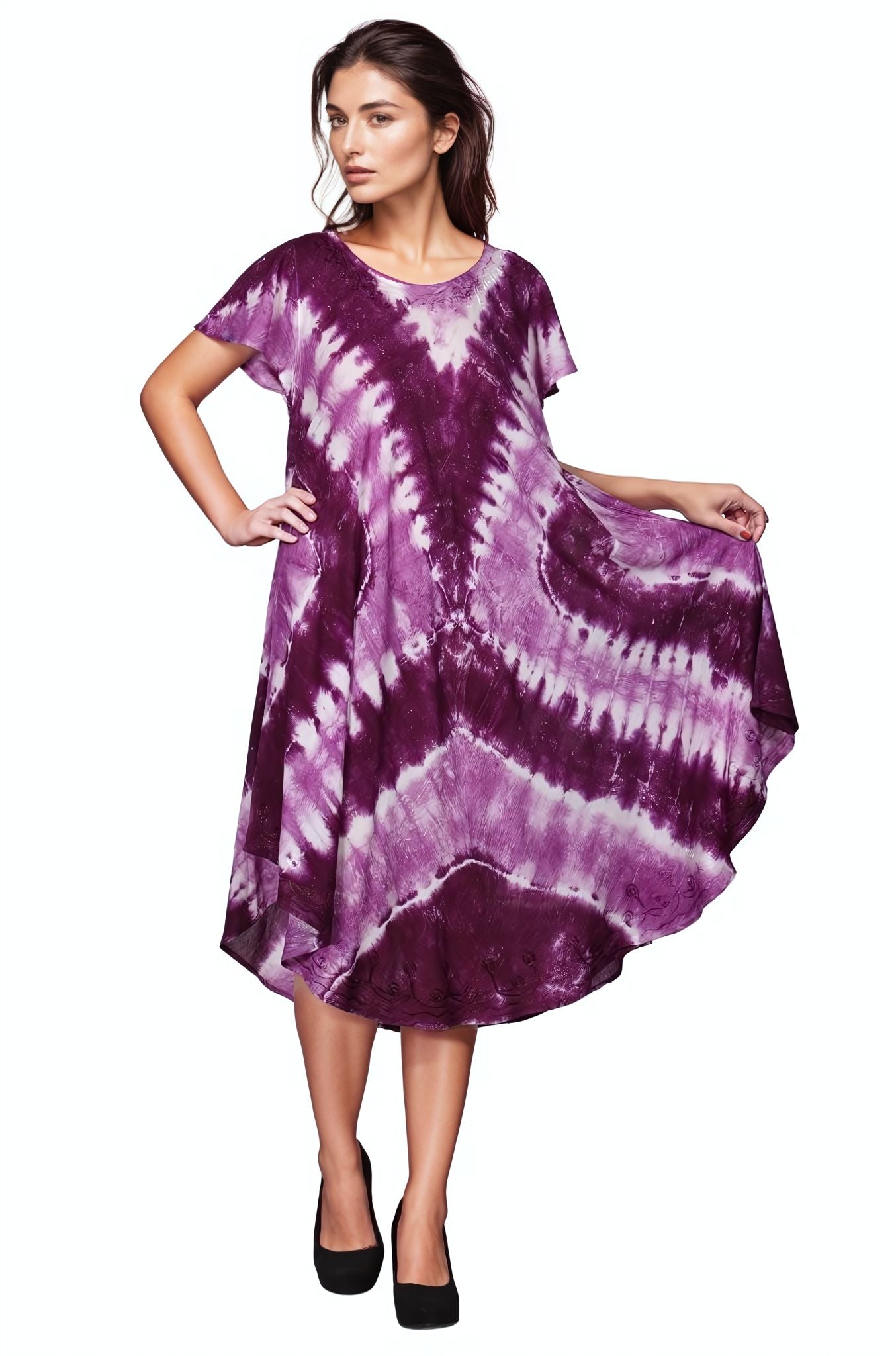 Tie Dye Cap Sleeve Dress 482207SLV