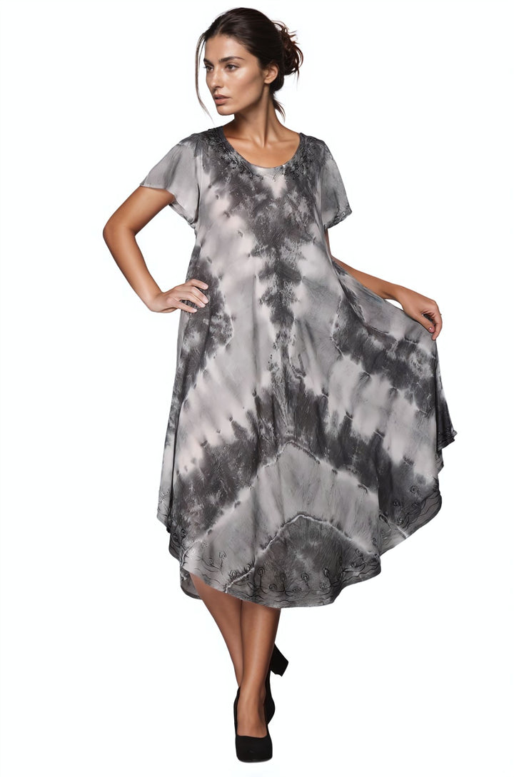 Tie Dye Cap Sleeve Dress 482207SLV