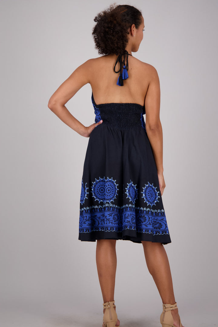 Batik Block Print Halter Dress 1967