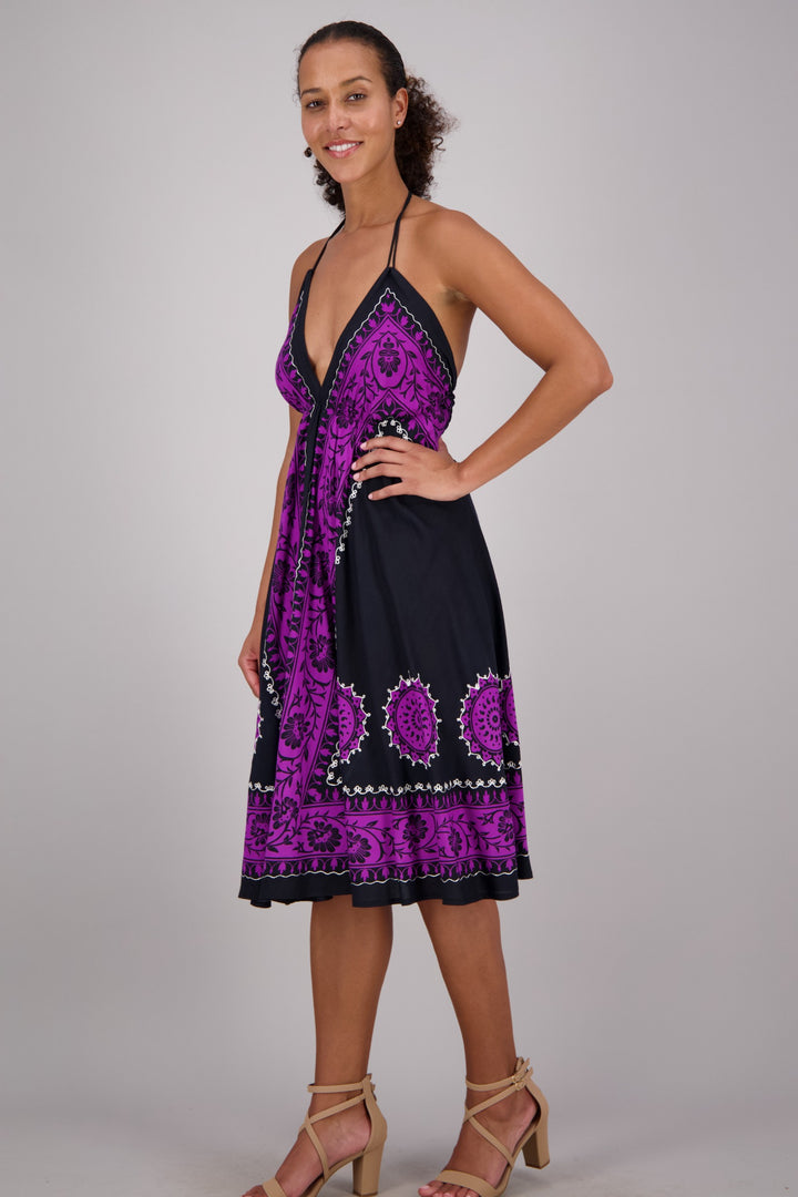 Batik Block Print Halter Dress 1967