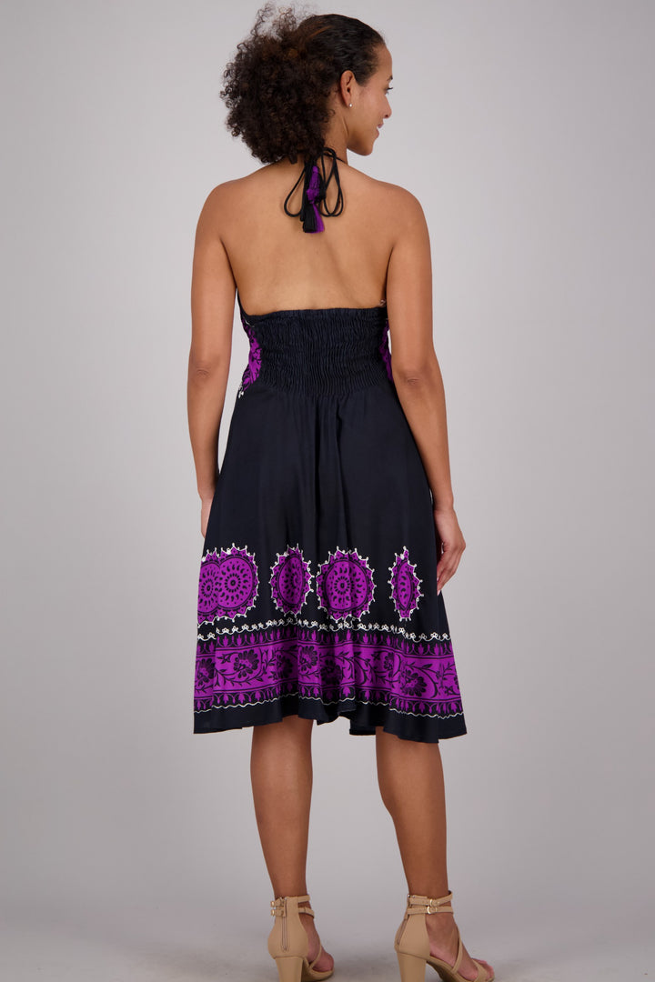 Batik Block Print Halter Dress 1967