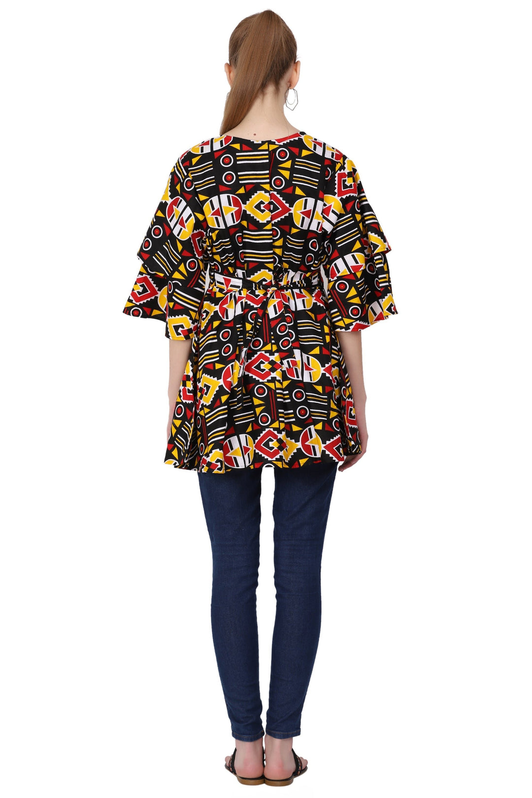 African Print Wrap Blouse 2680