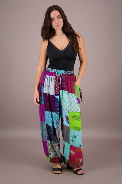 Wide Leg Patchwork Pants PAT-3259