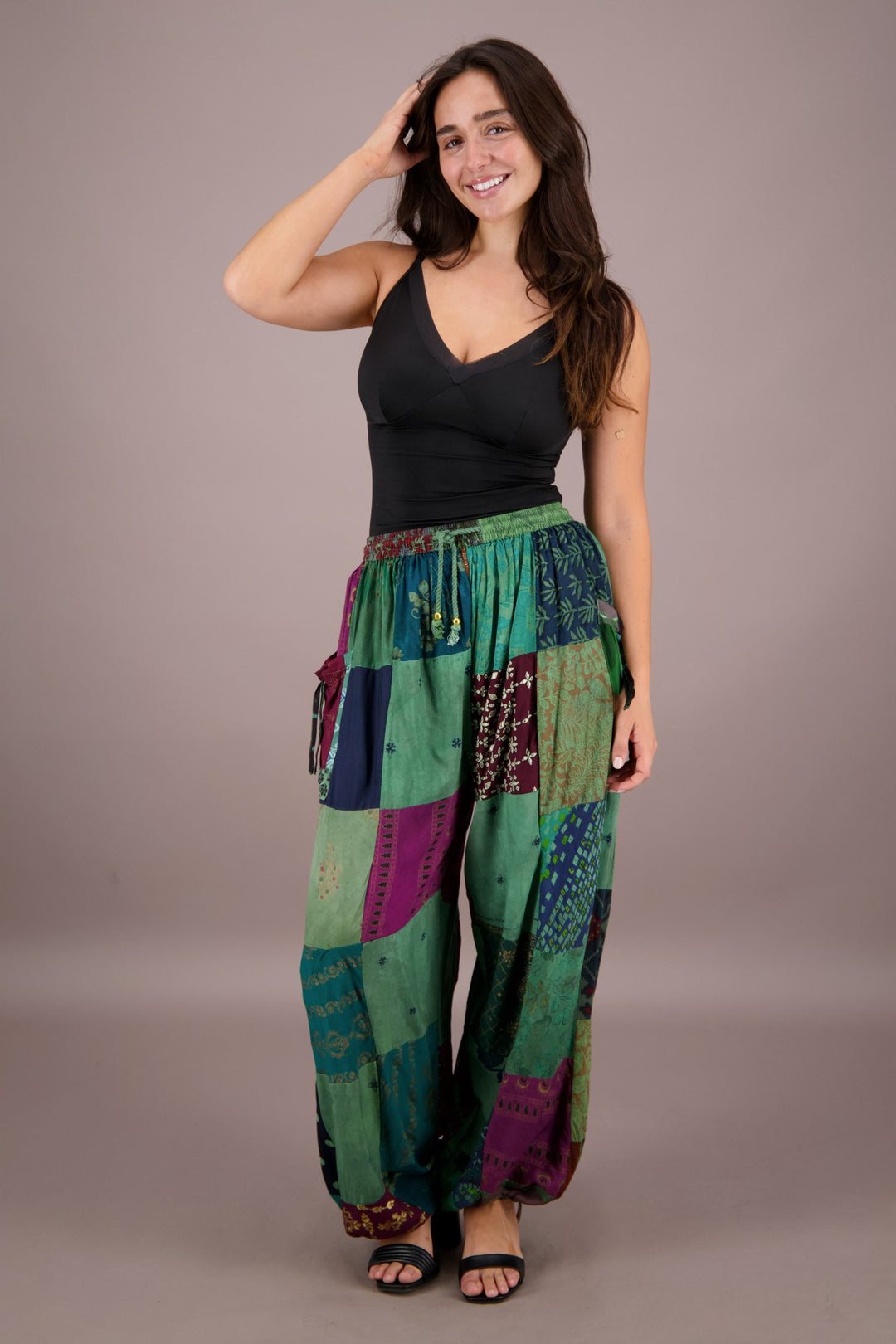 Wide Leg Patchwork Pants PAT-3259