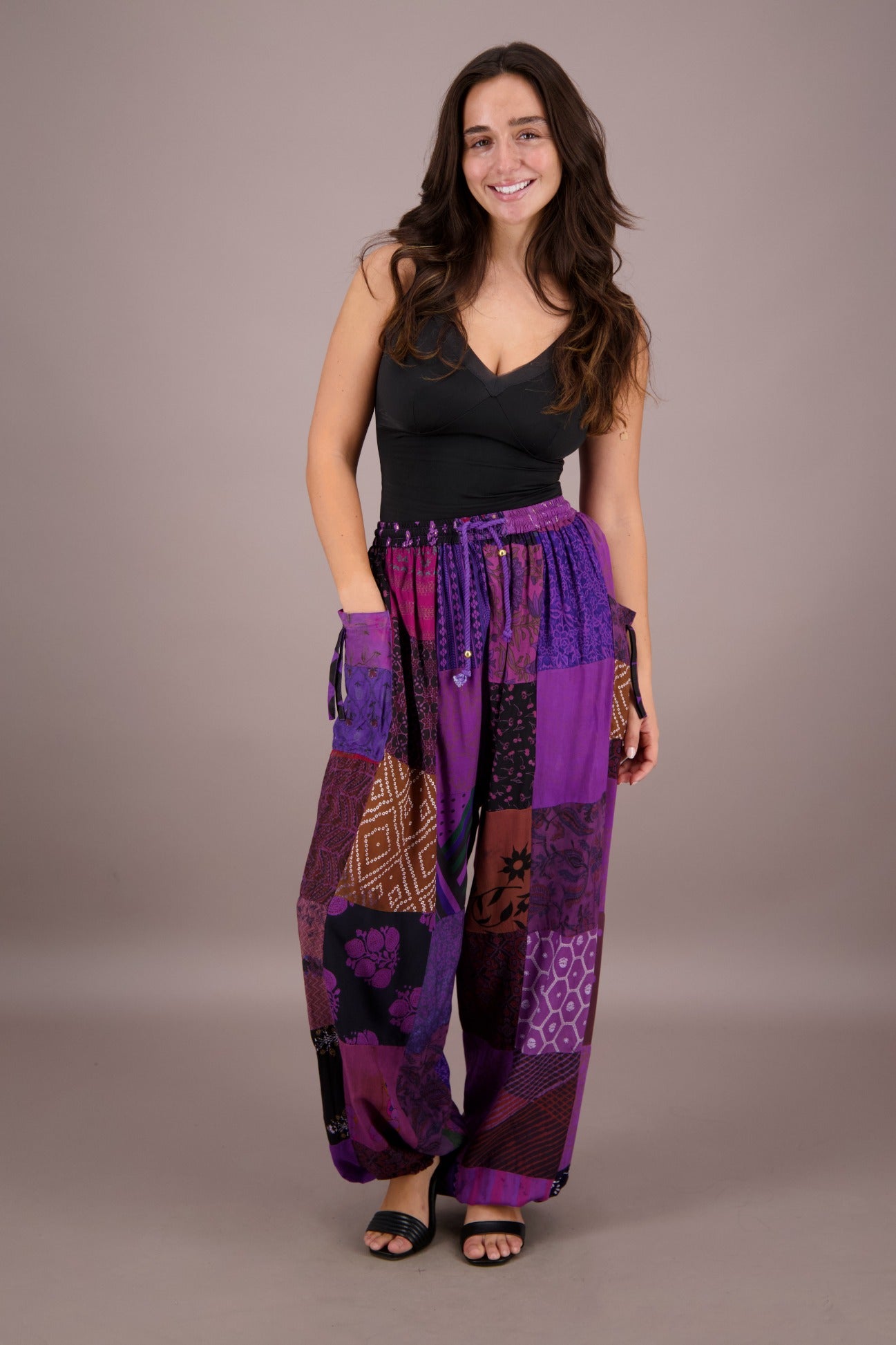 Wide Leg Patchwork Pants PAT-3259