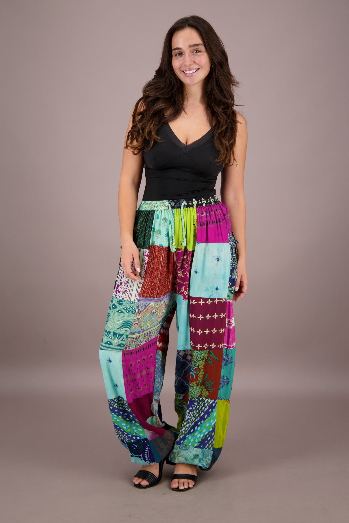 Wide Leg Patchwork Pants PAT-3259