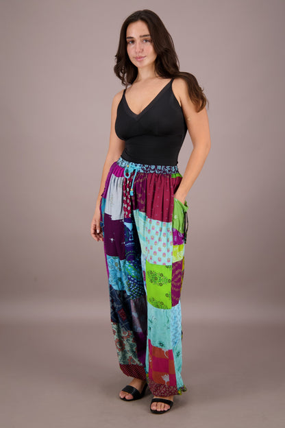 Wide Leg Patchwork Pants PAT-3259