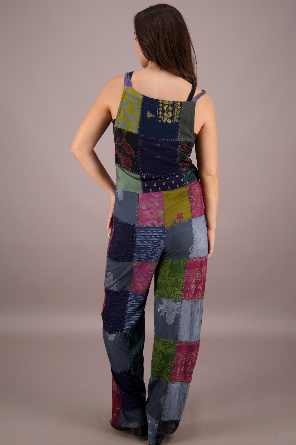 Patchwork Overalls w/ Pockets PAT-3292