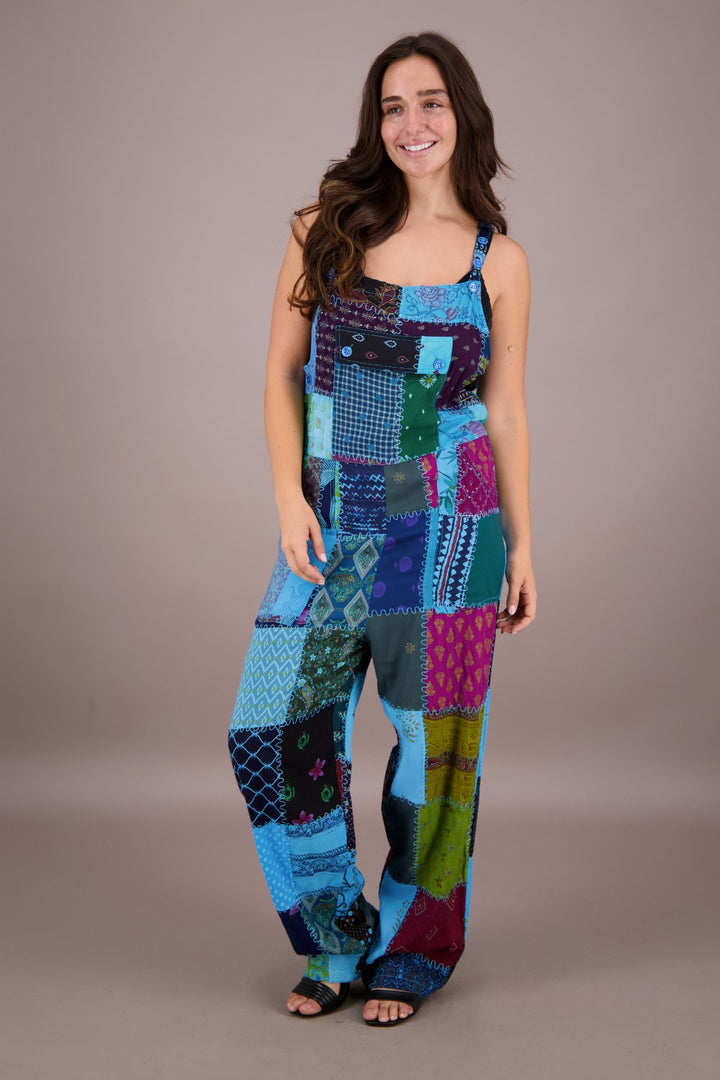 Patchwork Overalls w/ Pockets PAT-3292