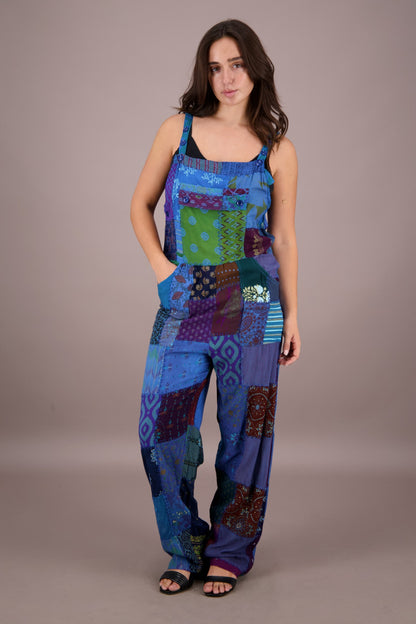 Patchwork Overalls w/ Pockets PAT-3292