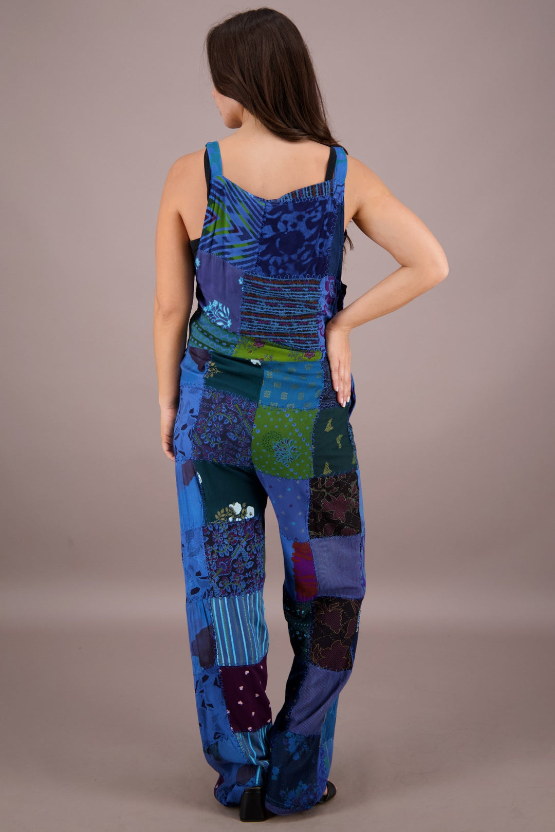 Patchwork Overalls w/ Pockets PAT-3292