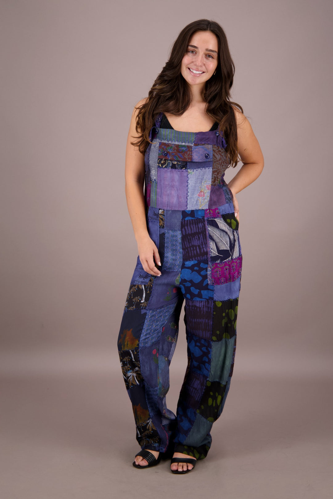 Patchwork Overalls w/ Pockets PAT-3292