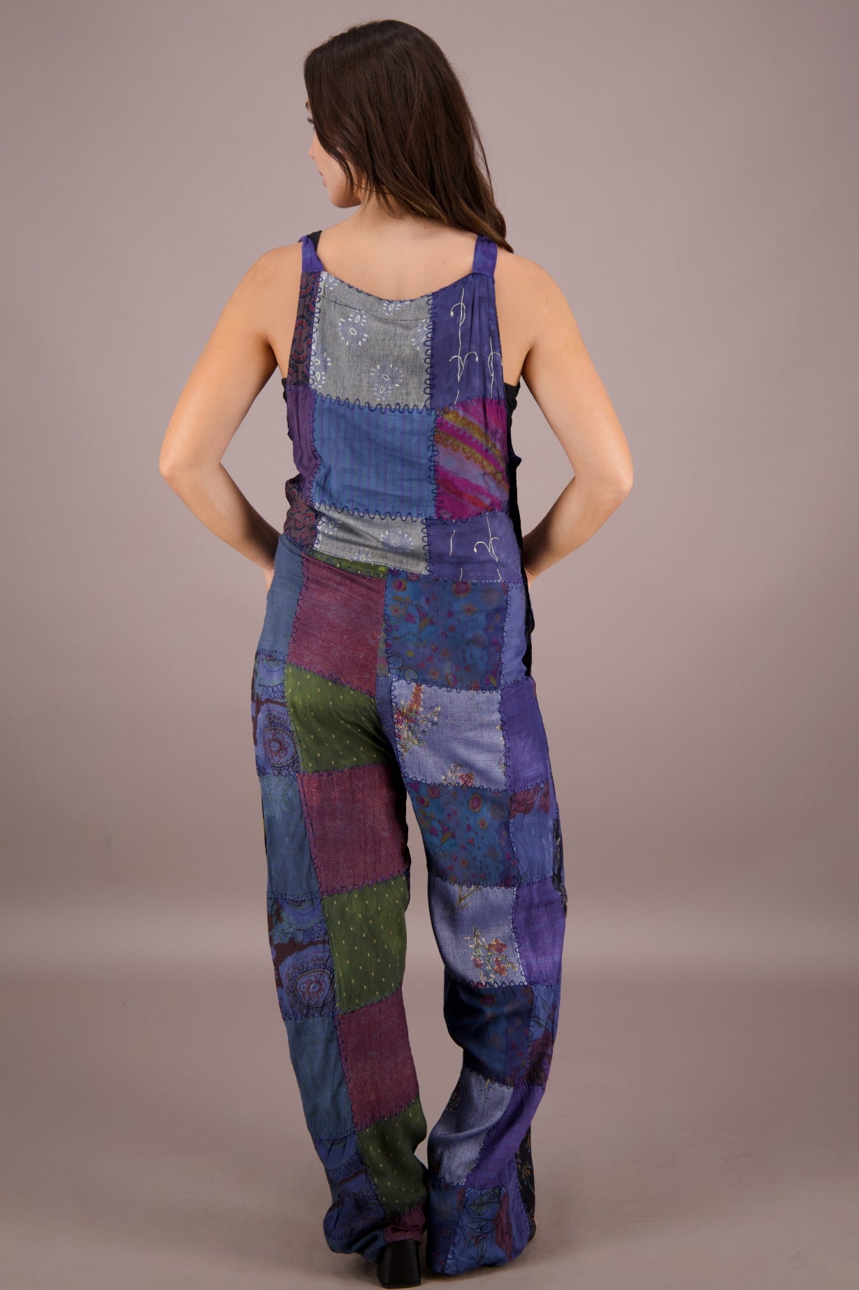 Patchwork Overalls w/ Pockets PAT-3292