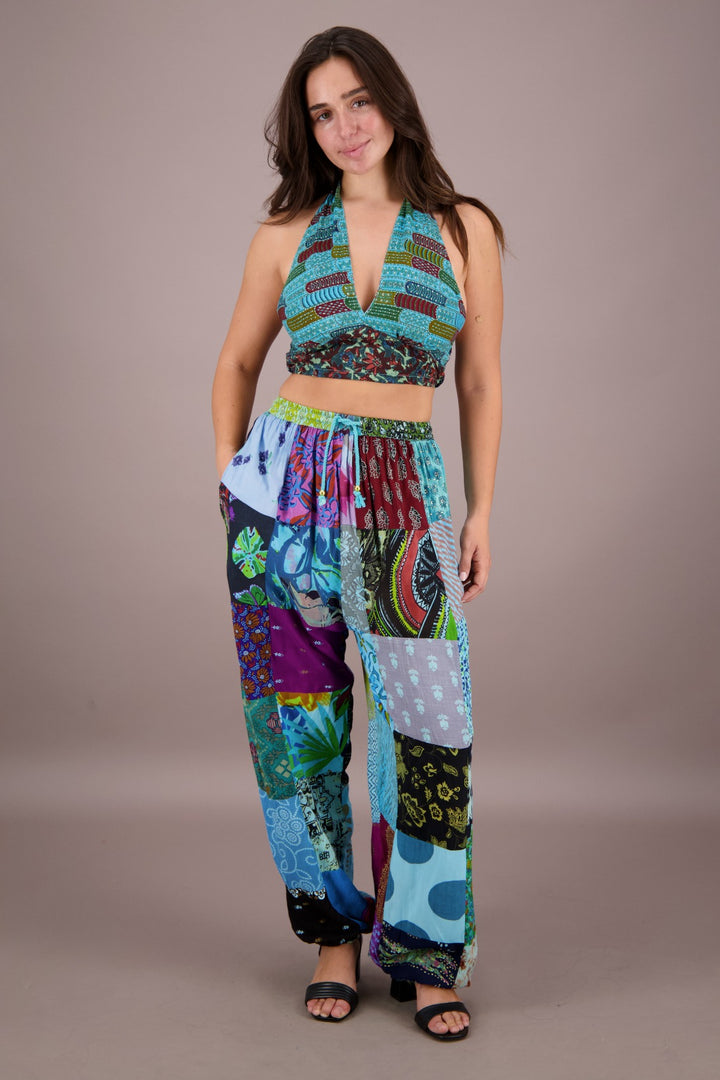 Patchwork Halter Top and Pants Co-Ord Set PAT-3294