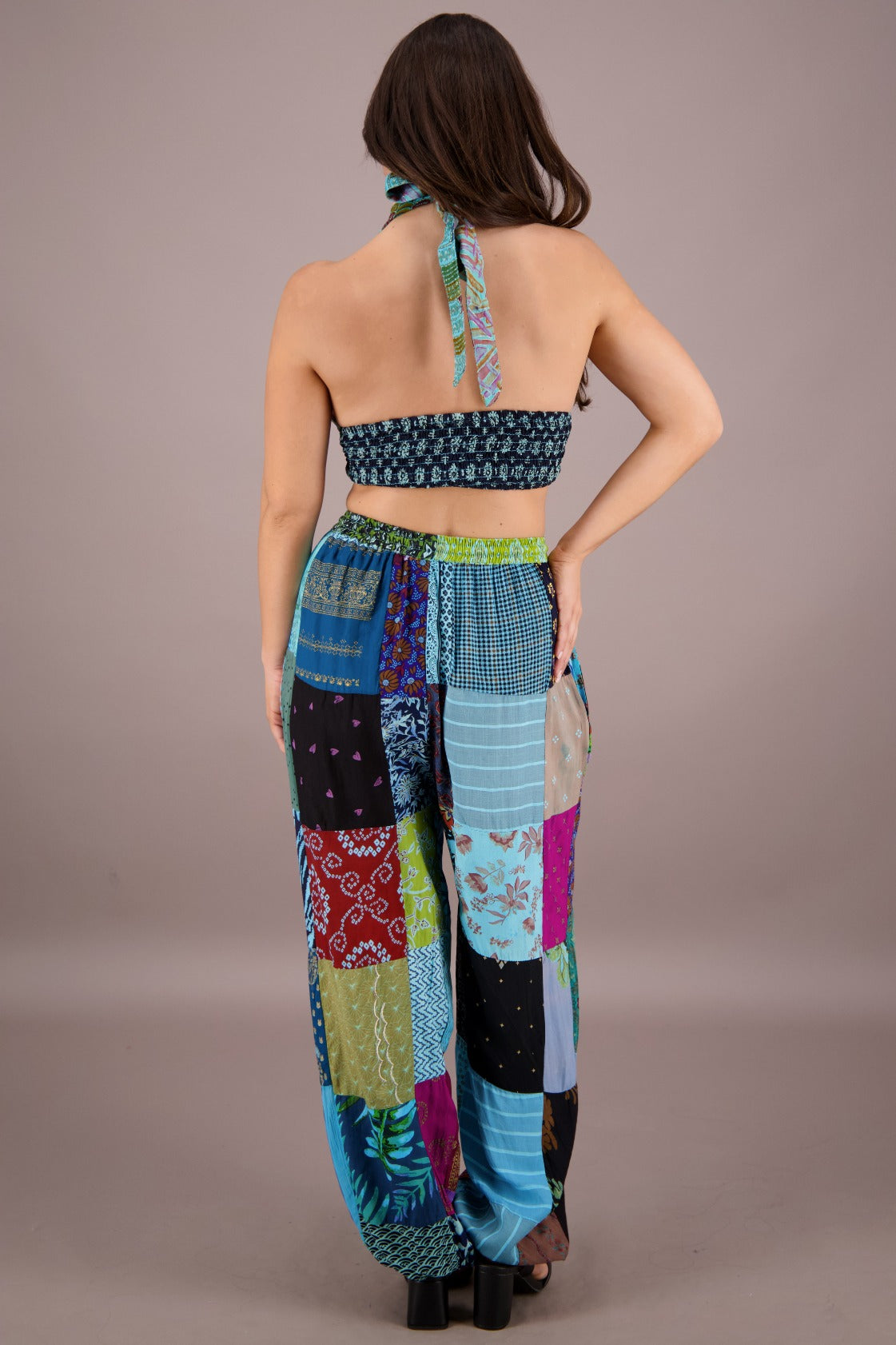 Patchwork Halter Top and Pants Co-Ord Set PAT-3294