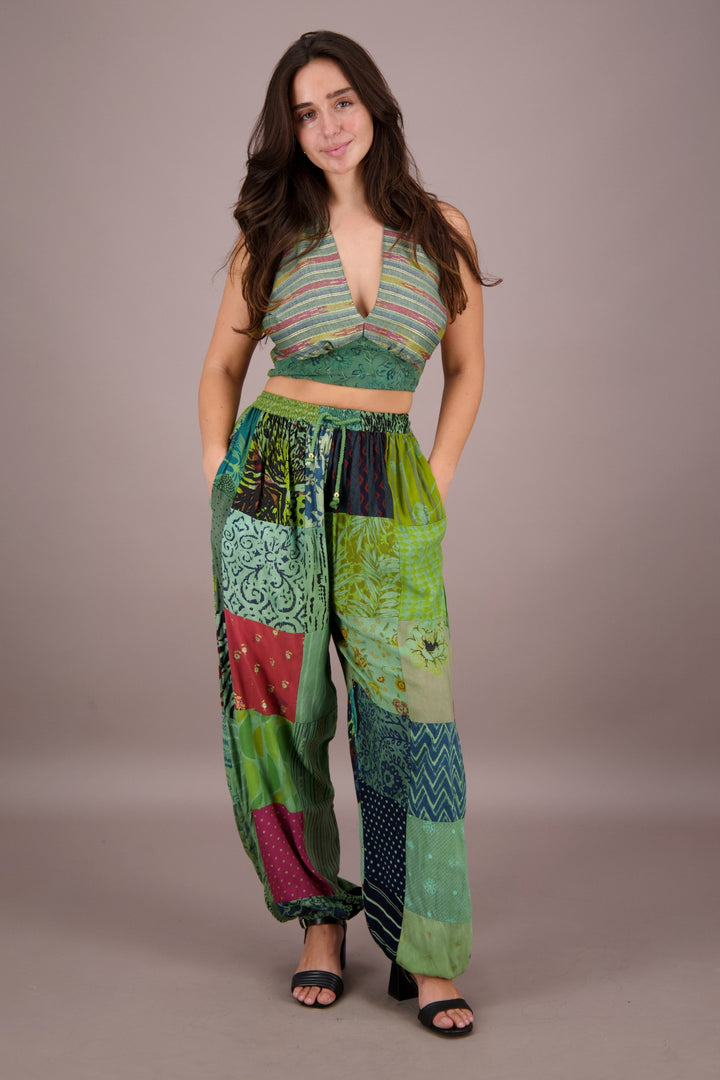 Patchwork Halter Top and Pants Co-Ord Set PAT-3294