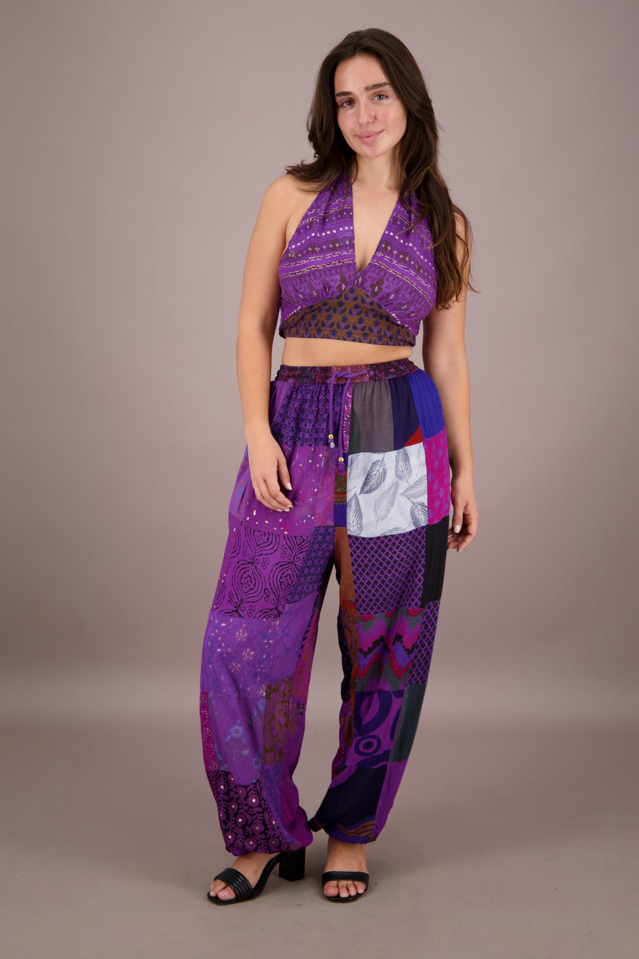 Patchwork Halter Top and Pants Co-Ord Set PAT-3294