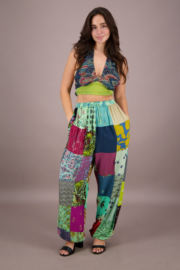 Patchwork Halter Top and Pants Co-Ord Set PAT-3294