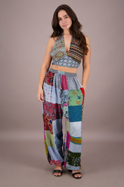 Patchwork Halter Top and Pants Co-Ord Set PAT-3294