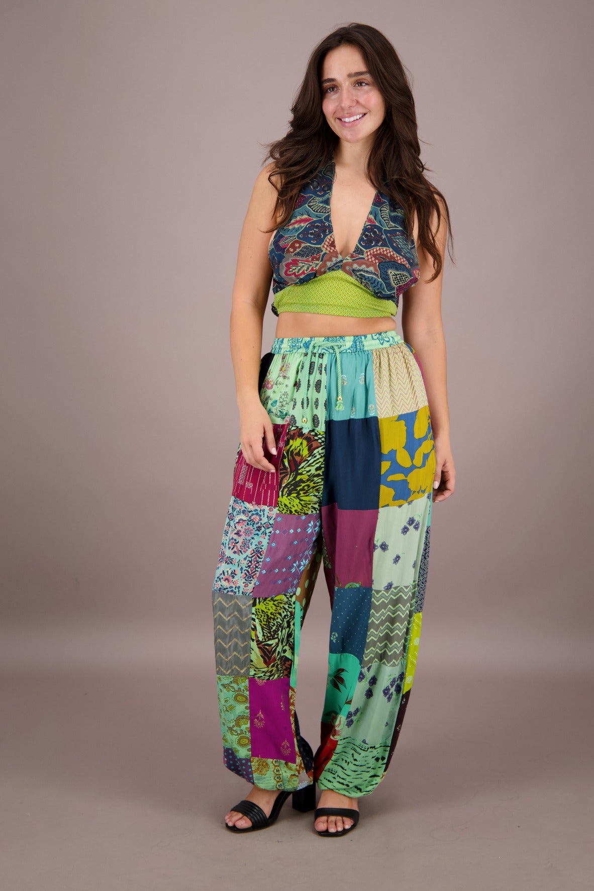 Patchwork Halter Top and Pants Co-Ord Set PAT-3294