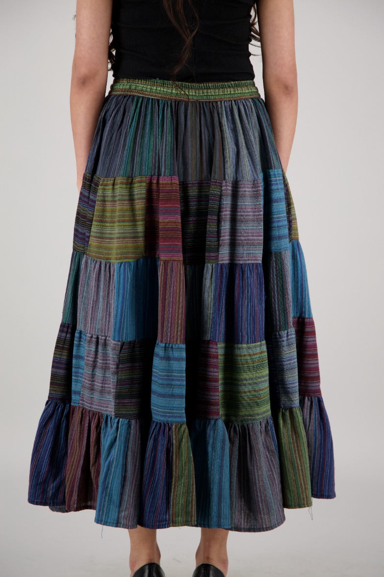 Festival-Ready Multicolor Midi Skirt PAT-3219