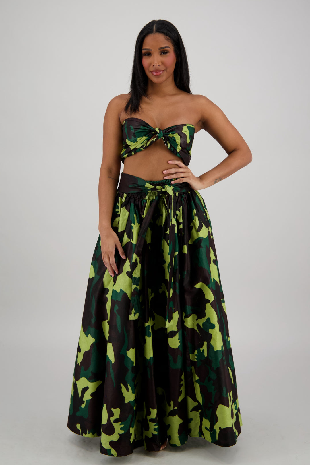 Forest-Camo Maxi Print Skirt 16317-274