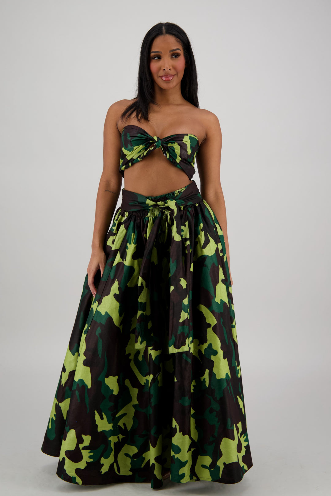 Forest-Camo Maxi Print Skirt 16317-274