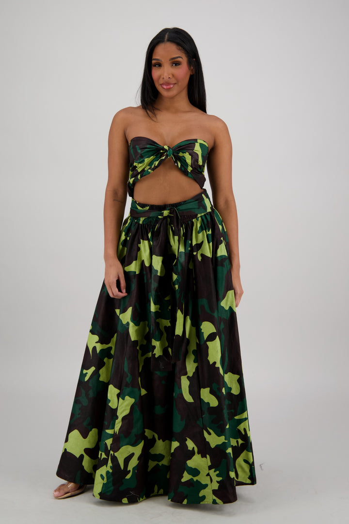 Forest Camo Wide-Leg Palazzo Pants 61-274